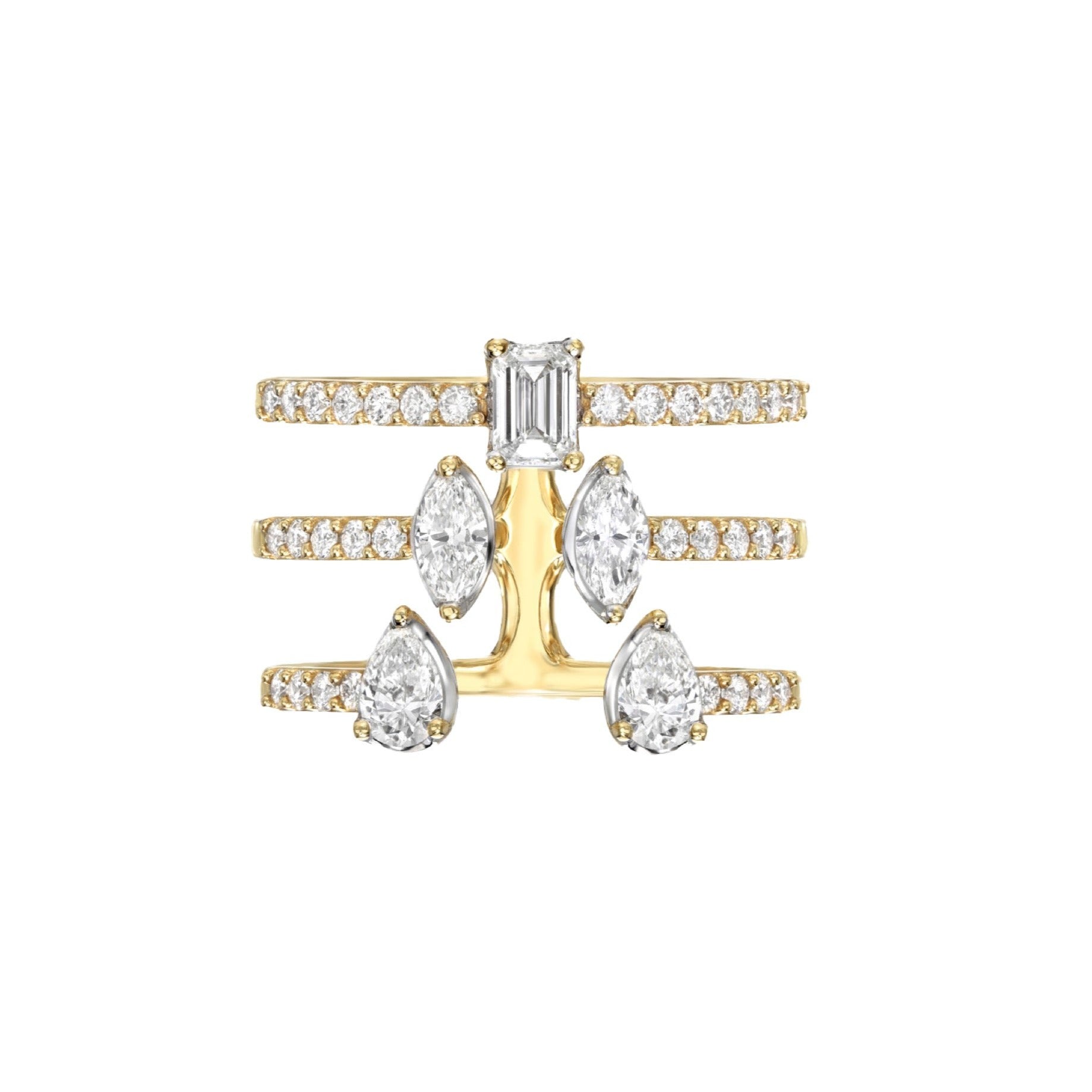 Mdiv Rings 'Ascend' Multi Handset Diamond Cut Ring | MDR Atelier – Miss Diamond Ring