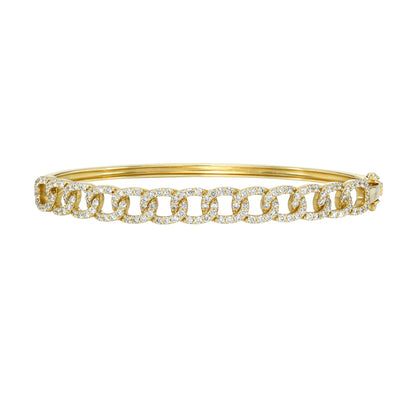PAVE DIAMOND ROPE CHAIN BANGLE BRACELET