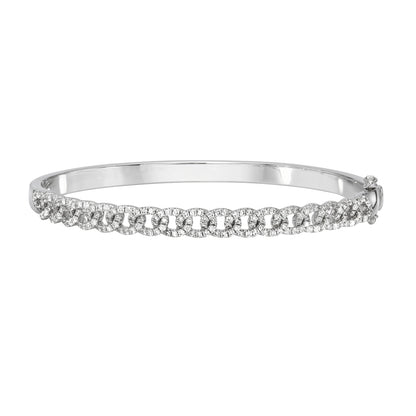 PAVE DIAMOND ROPE CHAIN BANGLE BRACELET