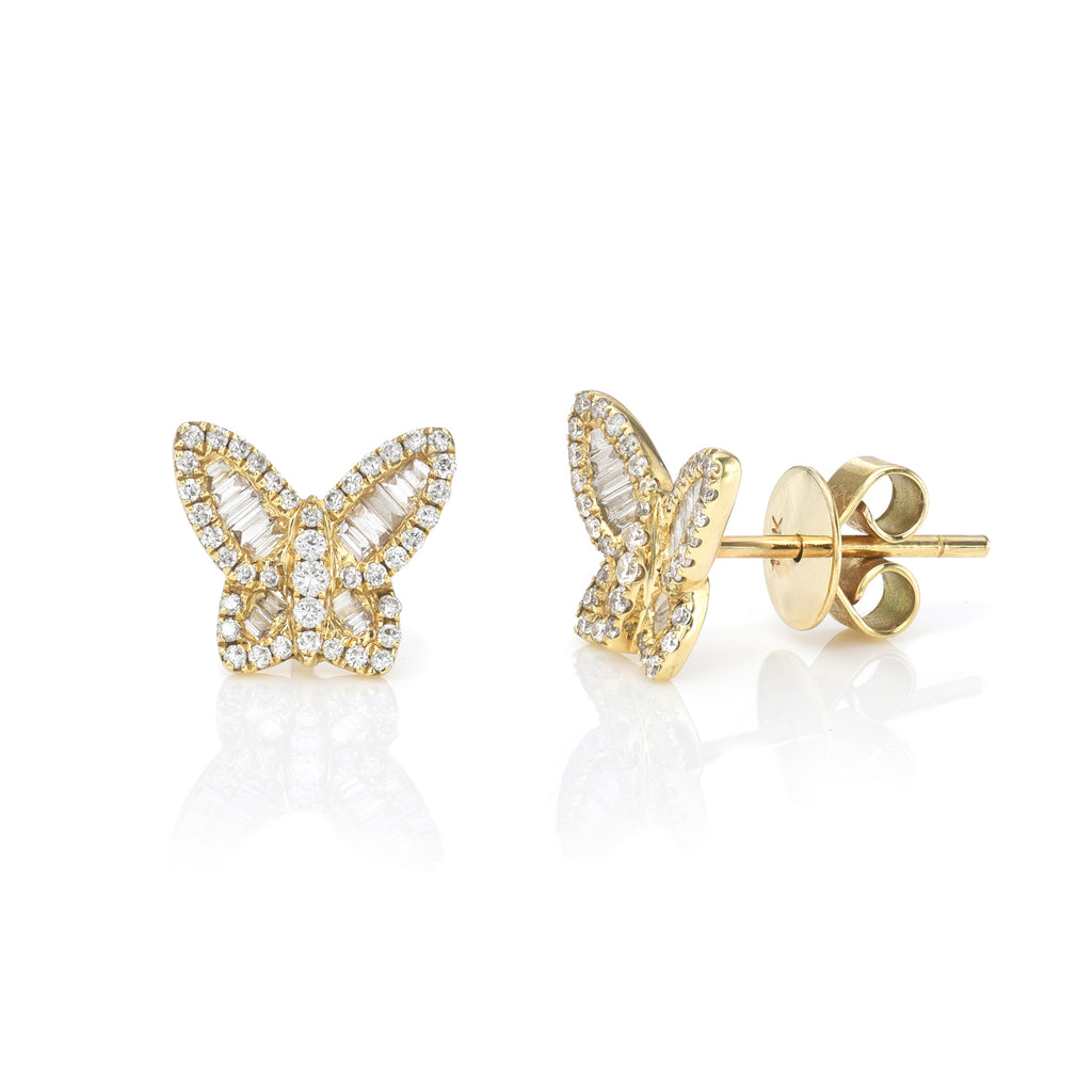 Baguette Butterfly Diamond Earrings