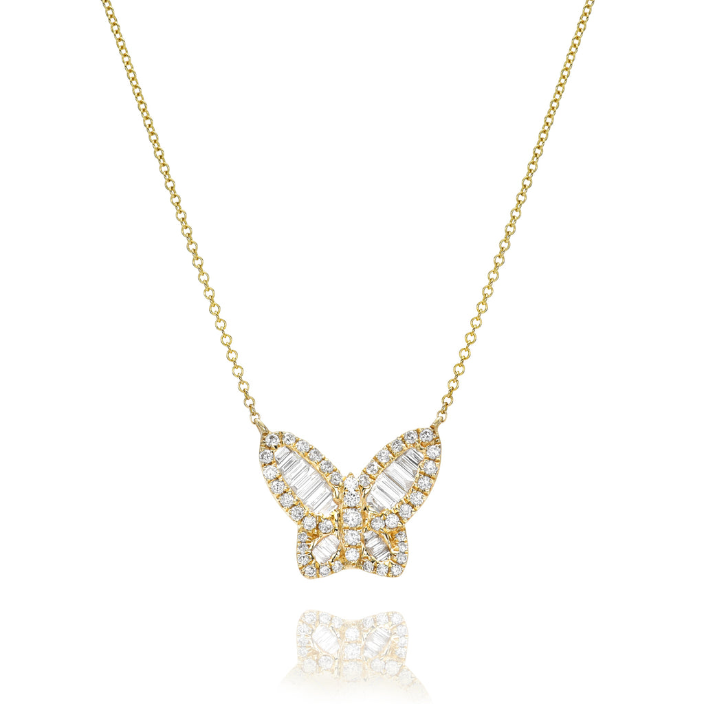 Butterfly Diamond Pendant Necklace