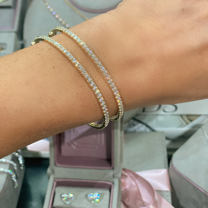Single Row Diamond Tennis Bracelet Bangle