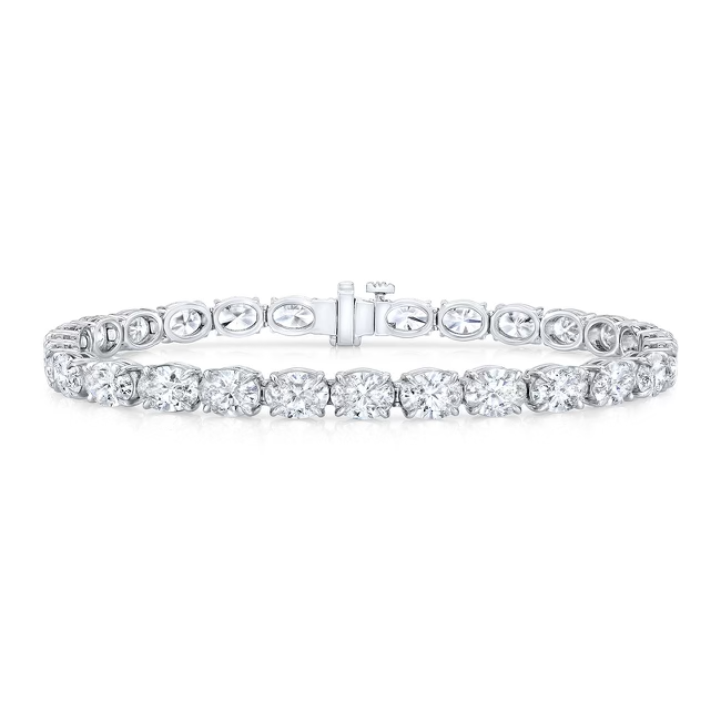 East West Oval Cut Diamond Tennis Bracelet