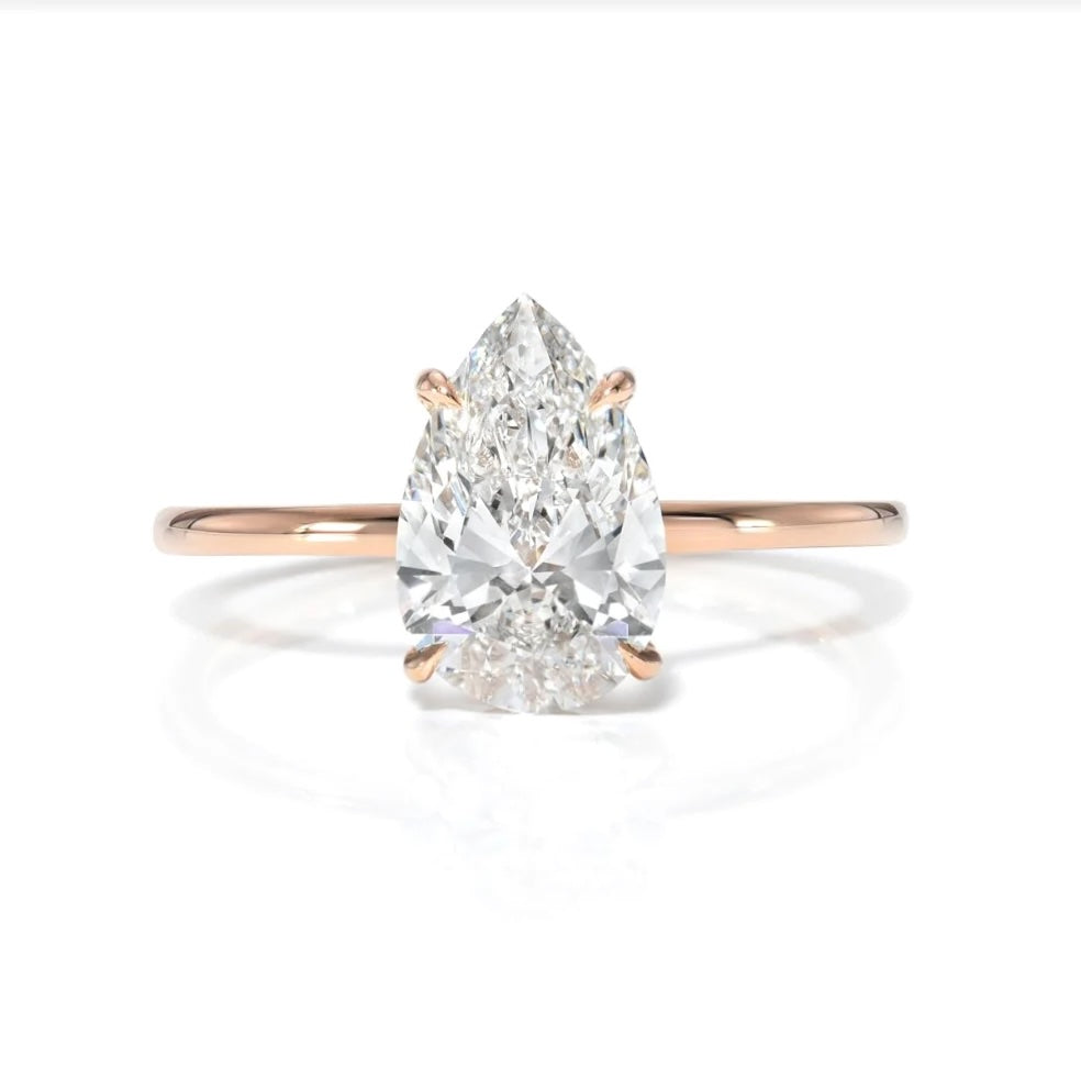 Custom Pear Diamond Engagement Ring