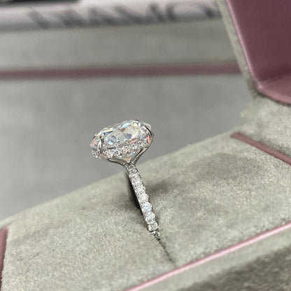 Round Brilliant Cut Diamond Pave Engagement Ring