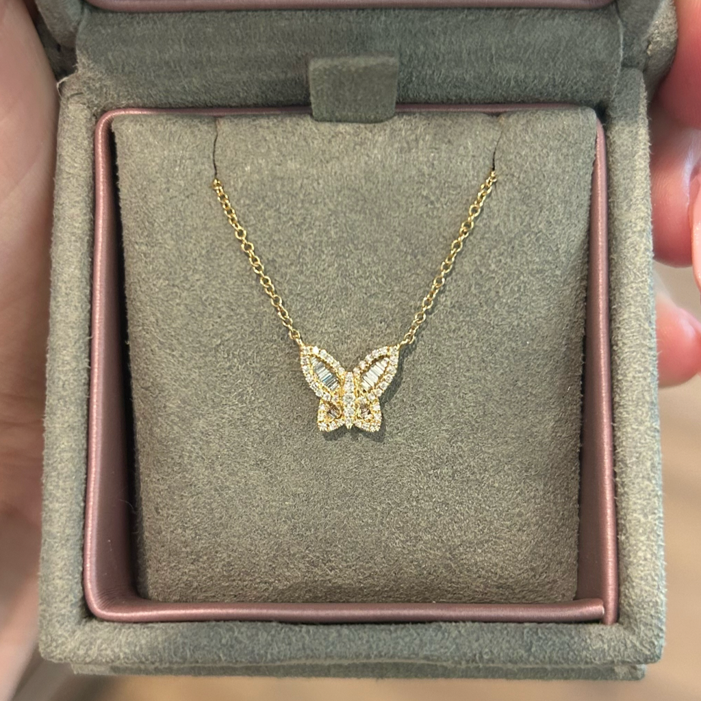 Butterfly Diamond Pendant Necklace