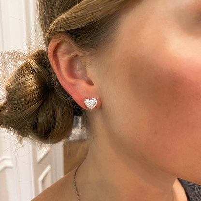 Heart Shape Diamond Studs
