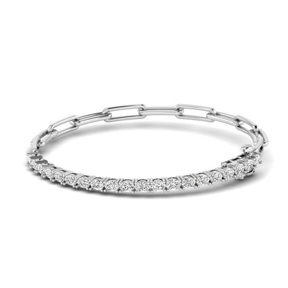 Diamond Tennis Paperclip Bracelet