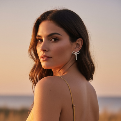 Diamond Bow Earrings
