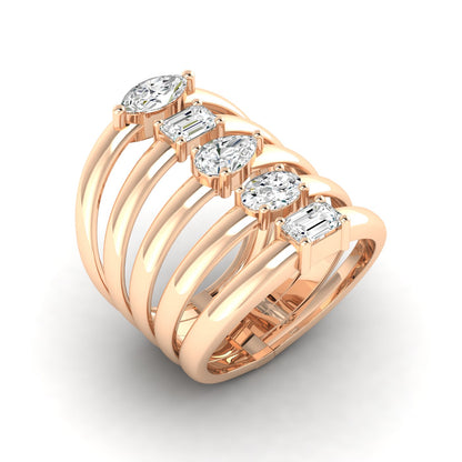 Multi Shape 5 Stone Diamond Ring