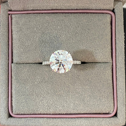 Round Brilliant Cut Diamond Pave Engagement Ring
