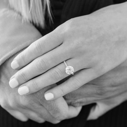 Round Brilliant Cut Diamond Pave Engagement Ring
