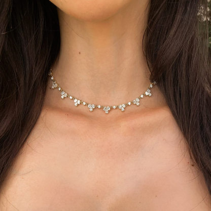 Victoria Belle Diamond Cluster Necklace