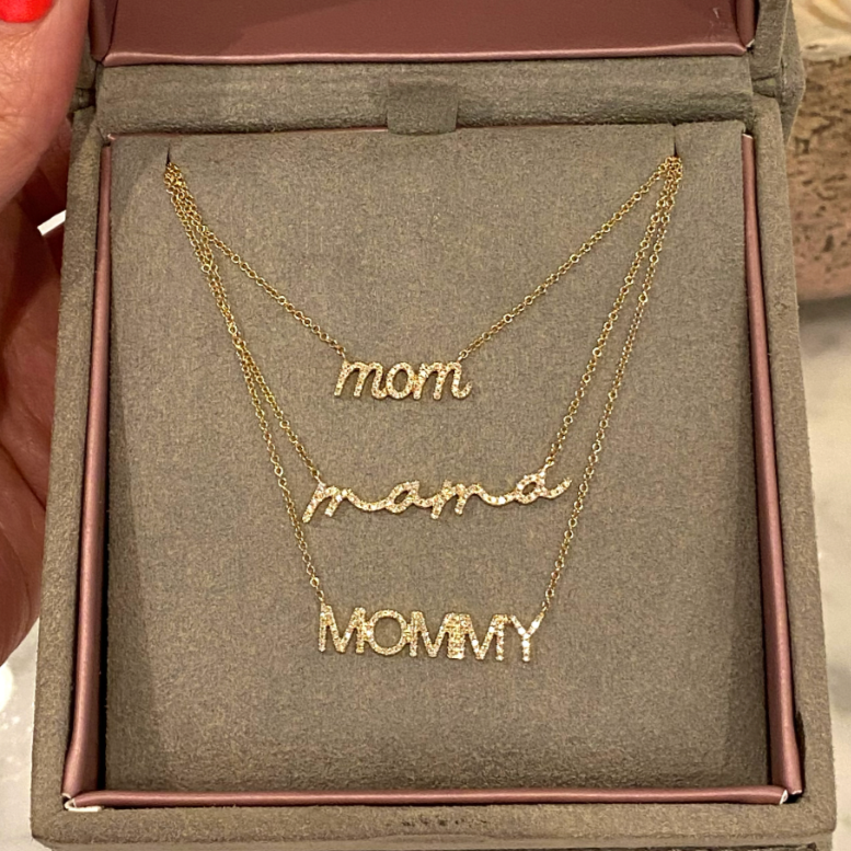 Mom Diamond Pendant Necklace
