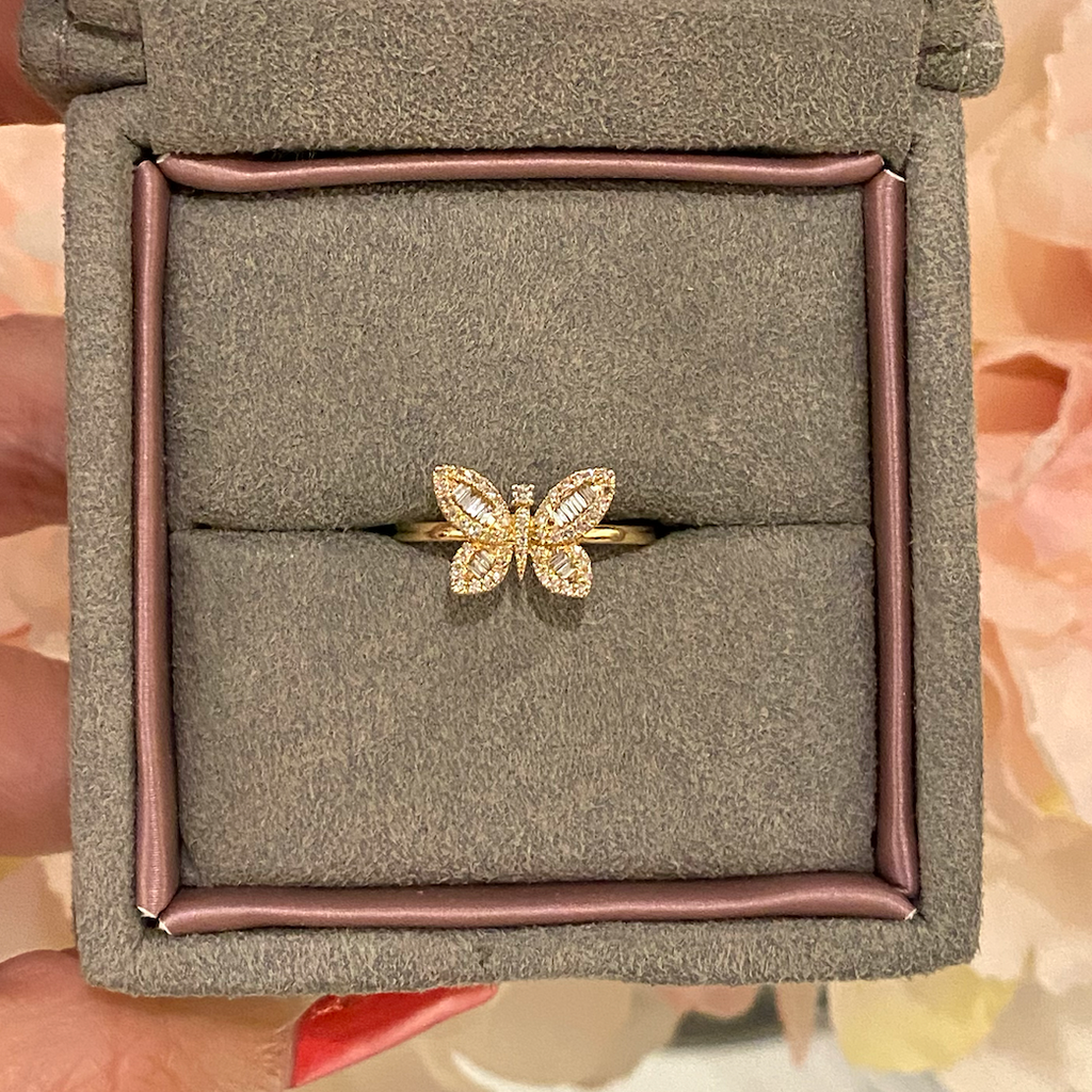 Diamond Butterfly Ring