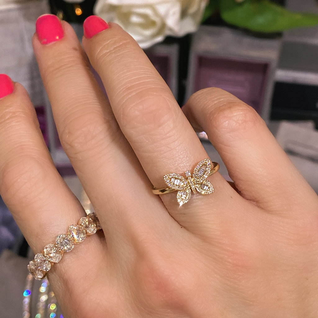 Diamond Butterfly Ring