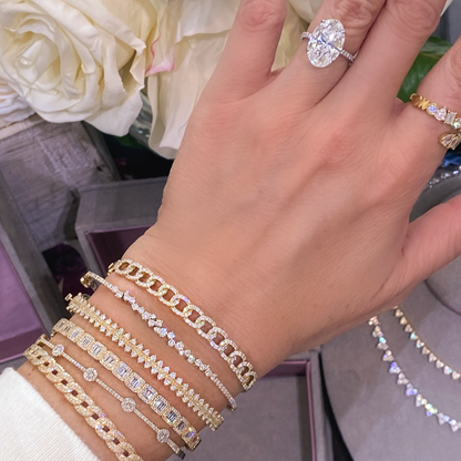 Looking Glass Pave Baguette Bangle Bracelet