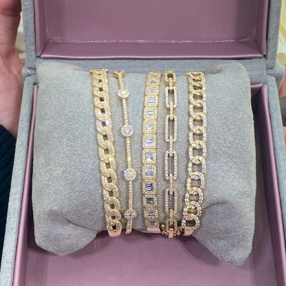Looking Glass Pave Baguette Bangle Bracelet