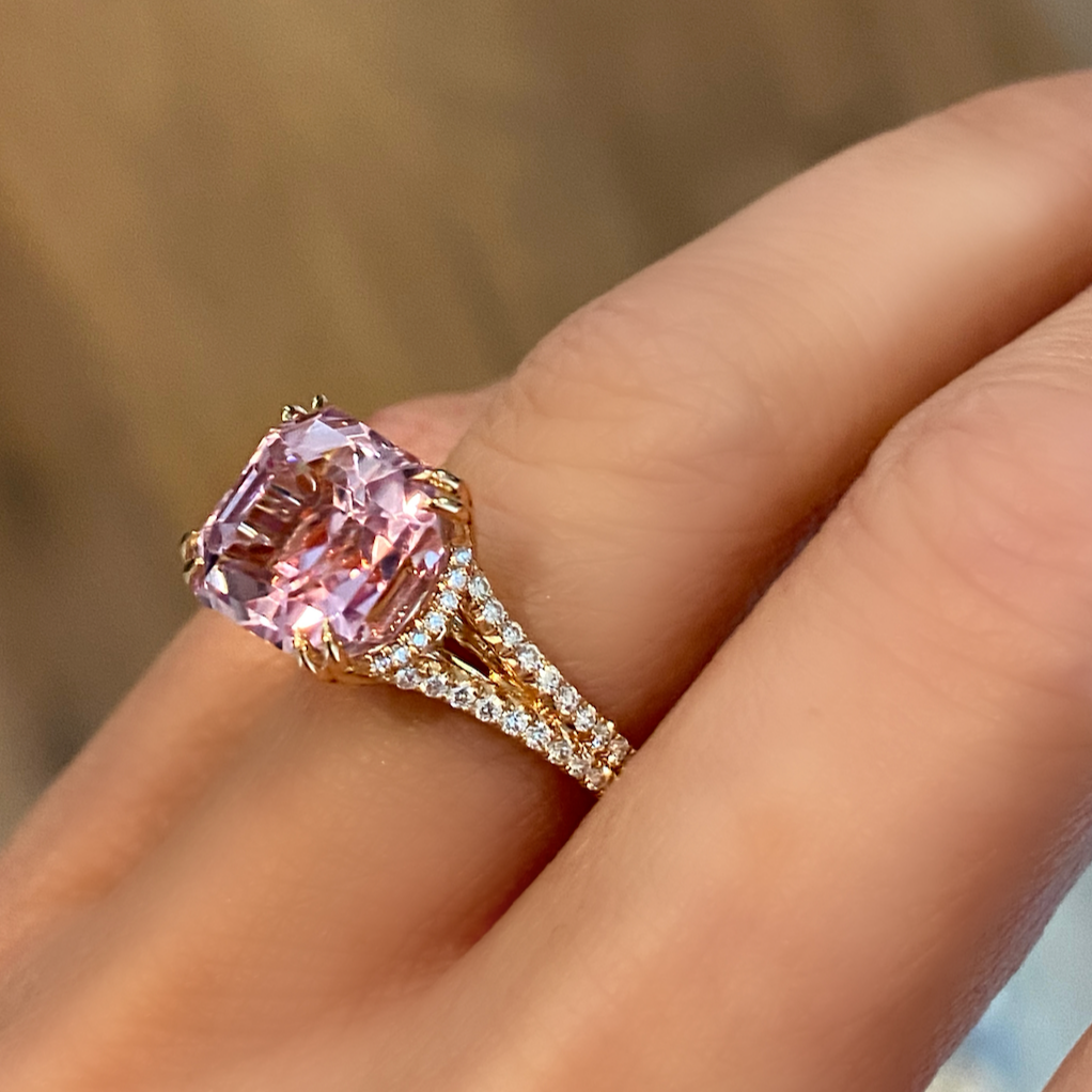 Carat Emerald Cut Kunzite Diamond Ring – Miss Diamond Ring