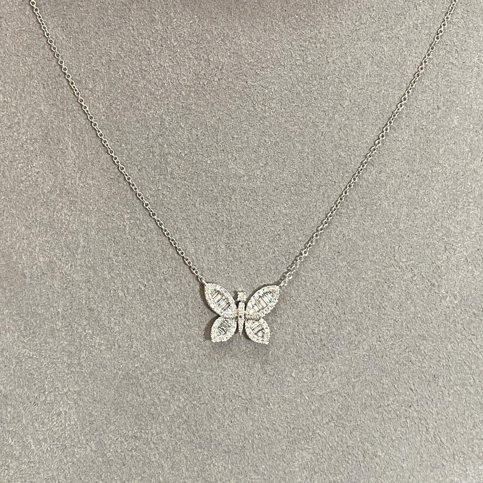 Butterfly Diamond Pendant Necklace