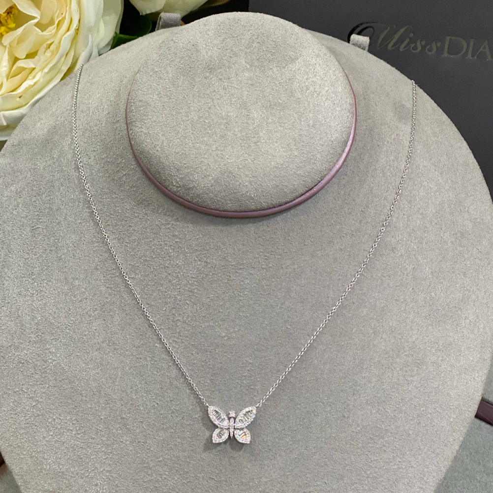 Butterfly Diamond Pendant Necklace