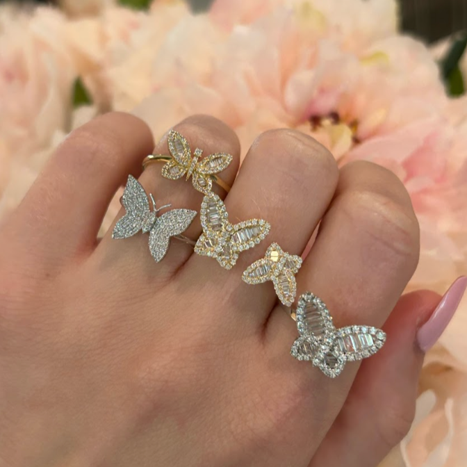 Diamond Butterfly Ring