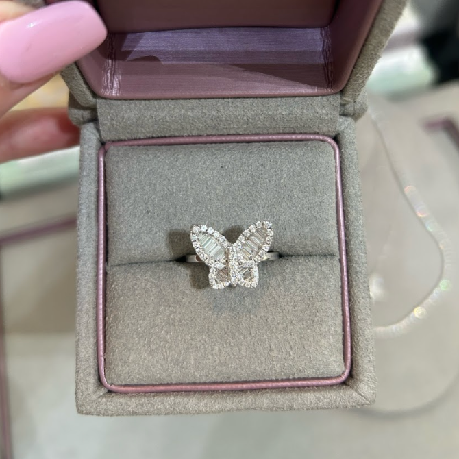 Diamond Butterfly Ring