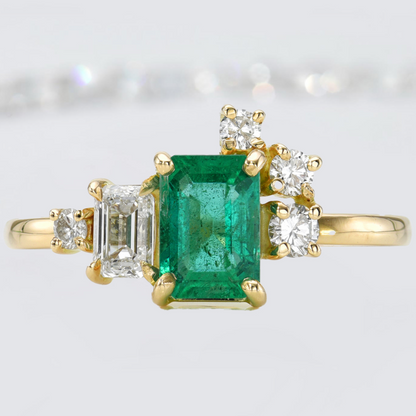 Nature's Beauty Emerald and Diamond Ring