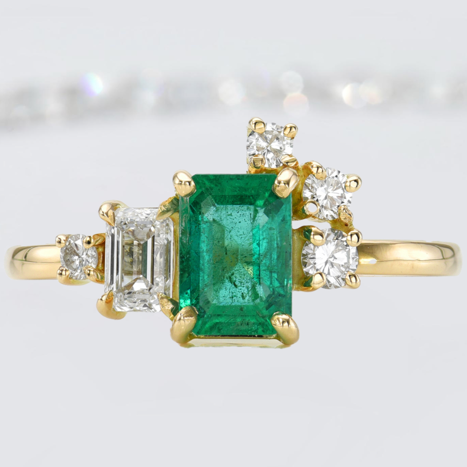Nature's Beauty Emerald and Diamond Ring