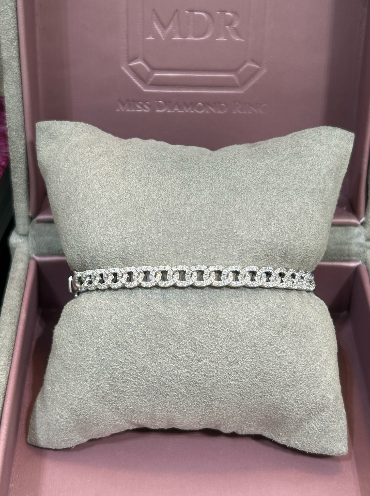 PAVE DIAMOND ROPE CHAIN BANGLE BRACELET