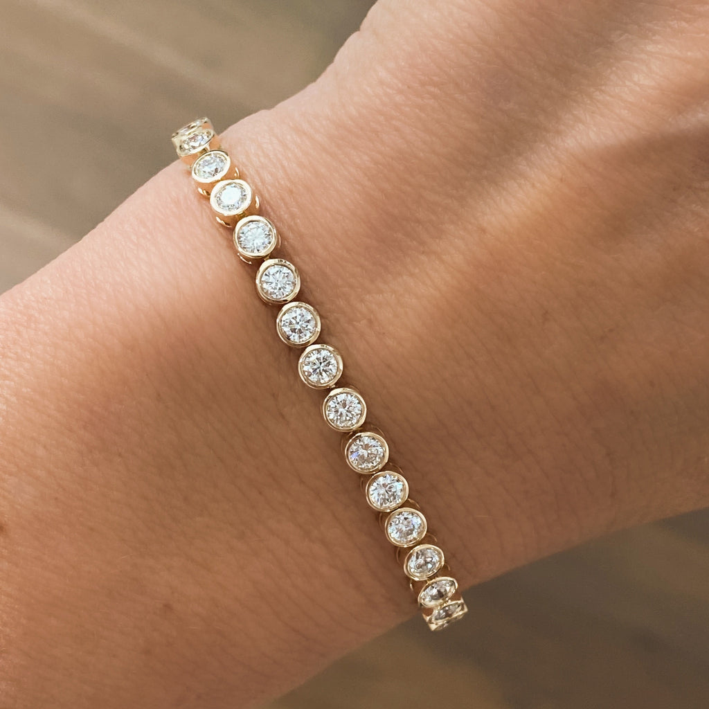 Bezel Diamond Tennis Bracelet