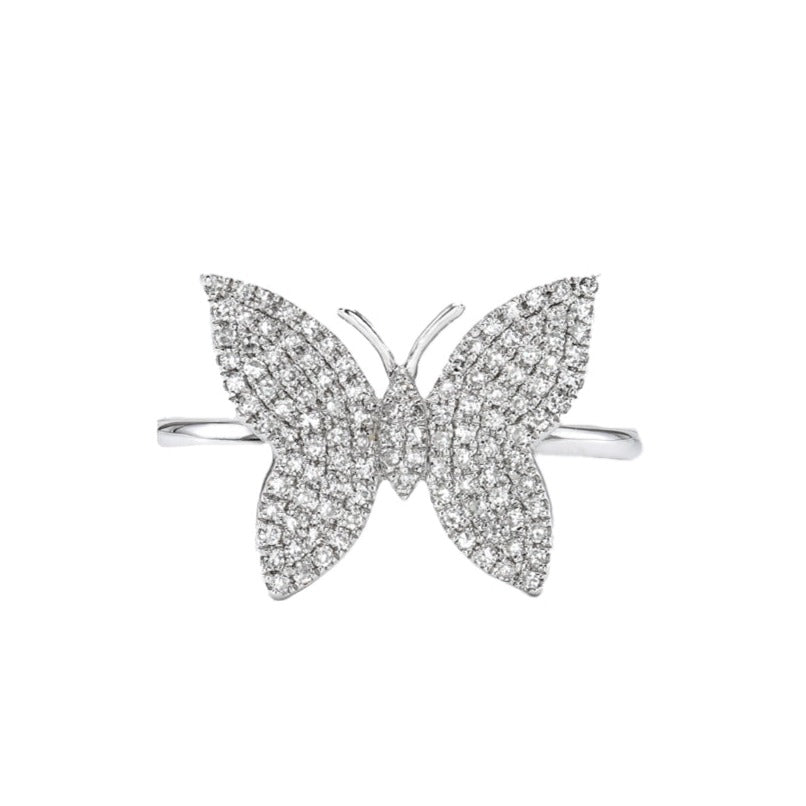 Pave Butterfly Diamond Ring