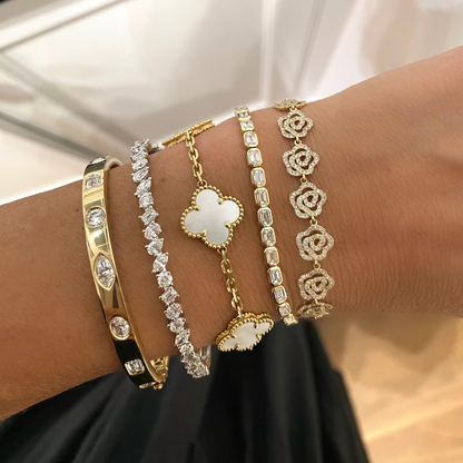 Camellia Flower Diamond Bracelet