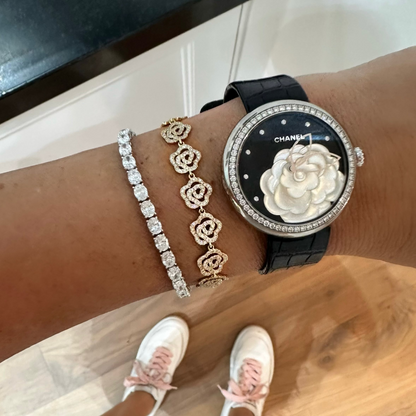 Camellia Flower Diamond Bracelet