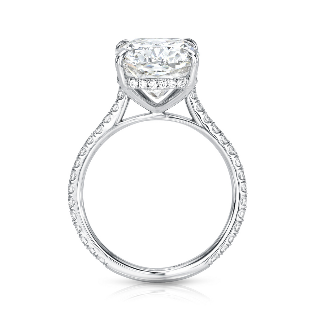 Elongated Cushion Diamond Engagement Ring