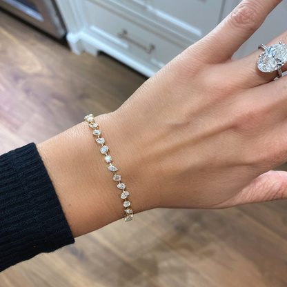 Love All Mixed Shape Diamond Tennis Bracelet