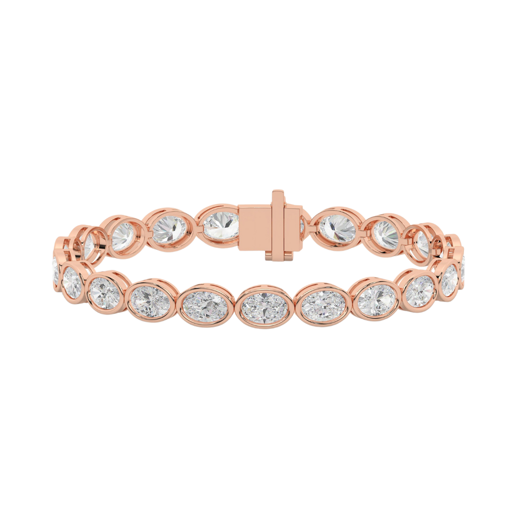 Oval East West Bezel Tennis Bracelet