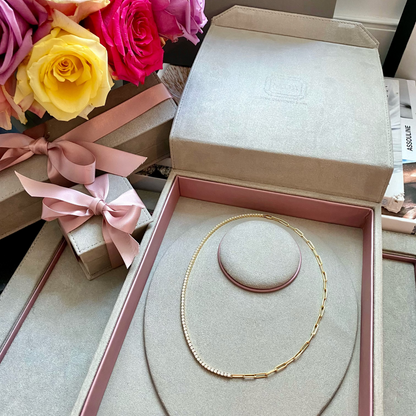 Diamond Paperclip Tennis Necklace