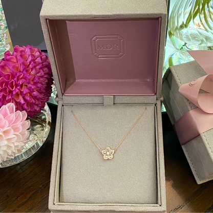 Rose Cut Flower Pendant Necklace