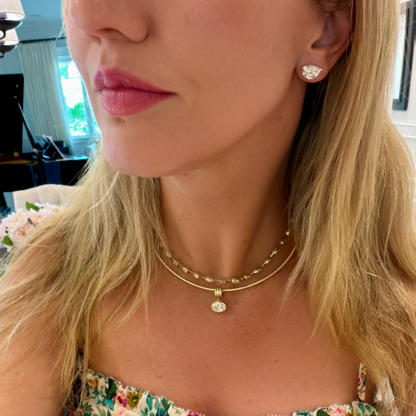 Pear Diamond Stud Earrings