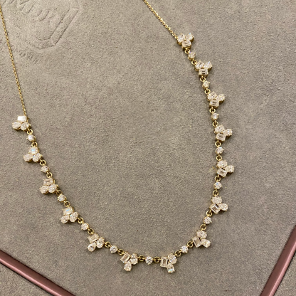 Victoria Belle Diamond Cluster Necklace