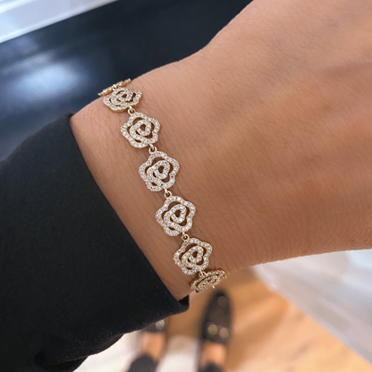 Camellia Flower Diamond Bracelet