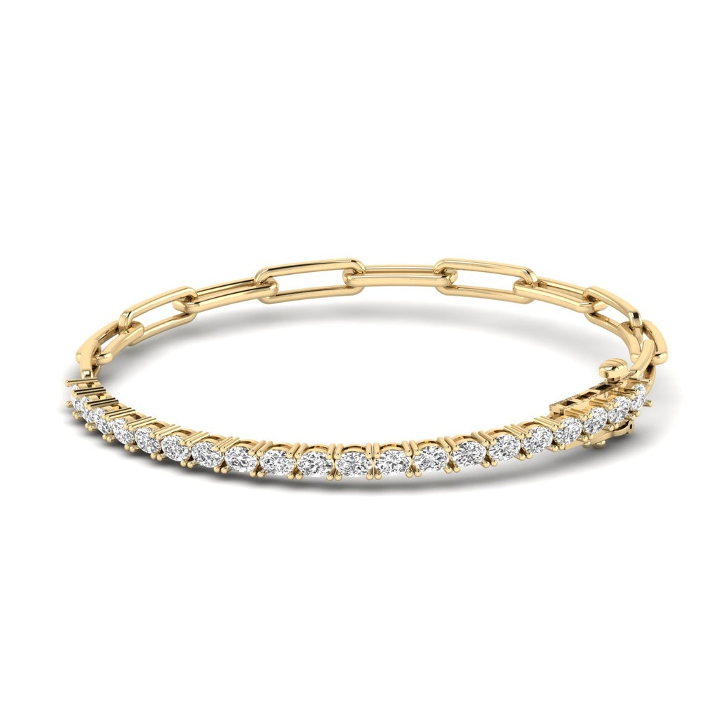 Diamond Tennis Paperclip Bracelet