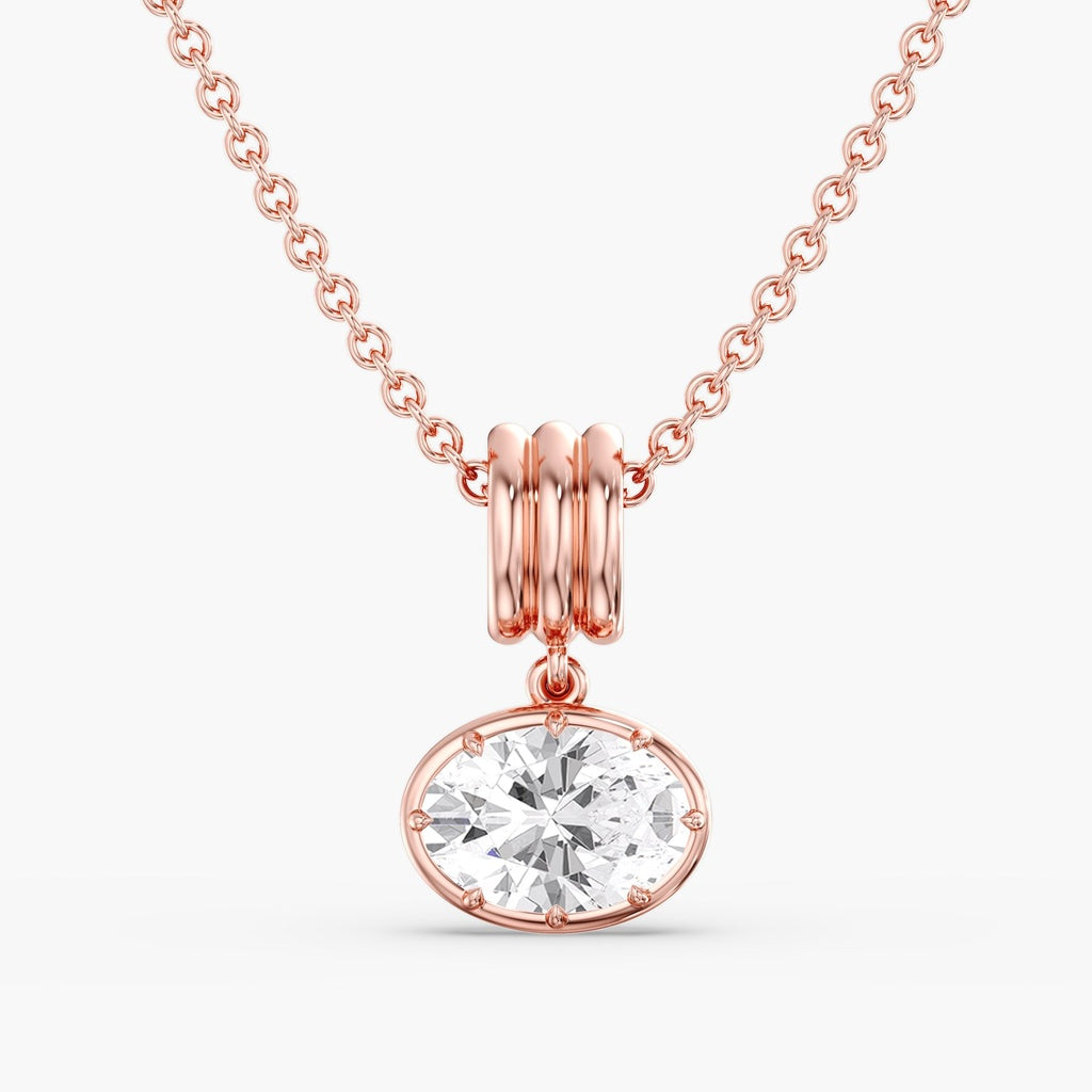 Aura Oval Slide Diamond Pendant
