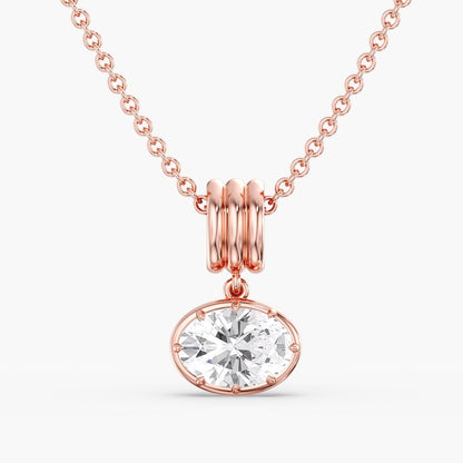 Aura Oval Slide Diamond Pendant