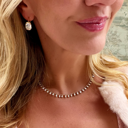Oval DewDrop Diamond Necklace