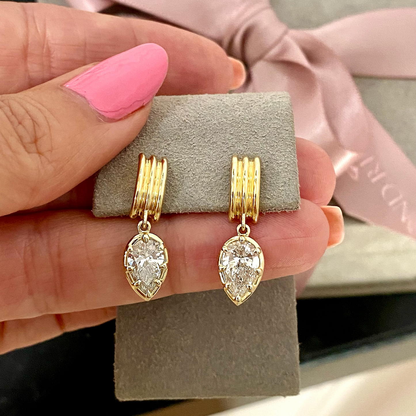 Pear Aura Drop Earrings