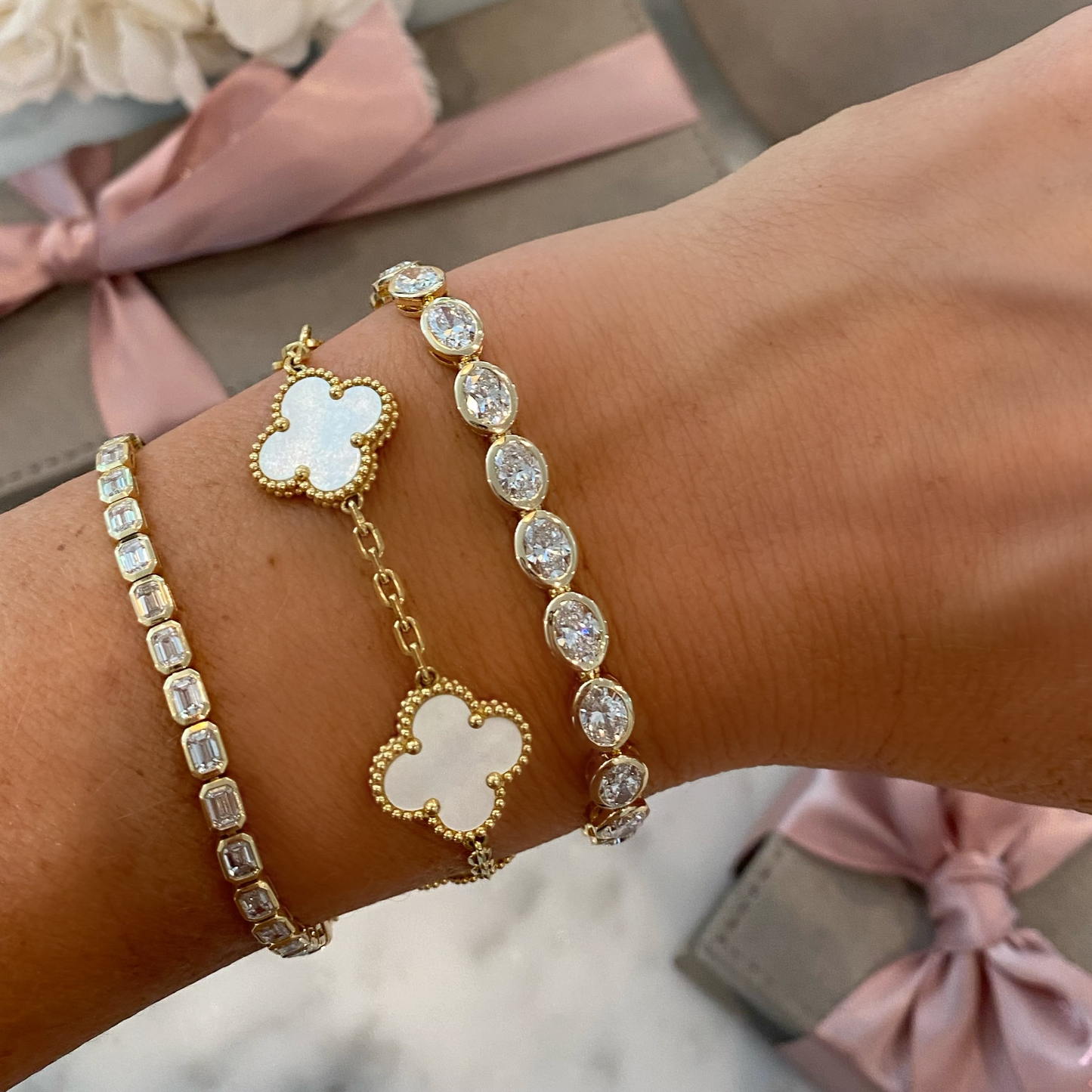 Oval East West Bezel Tennis Bracelet