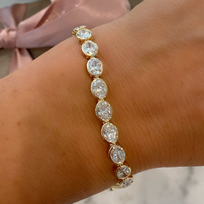 Oval East West Bezel Tennis Bracelet