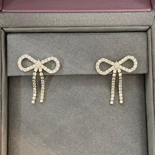 Diamond Bow Earrings